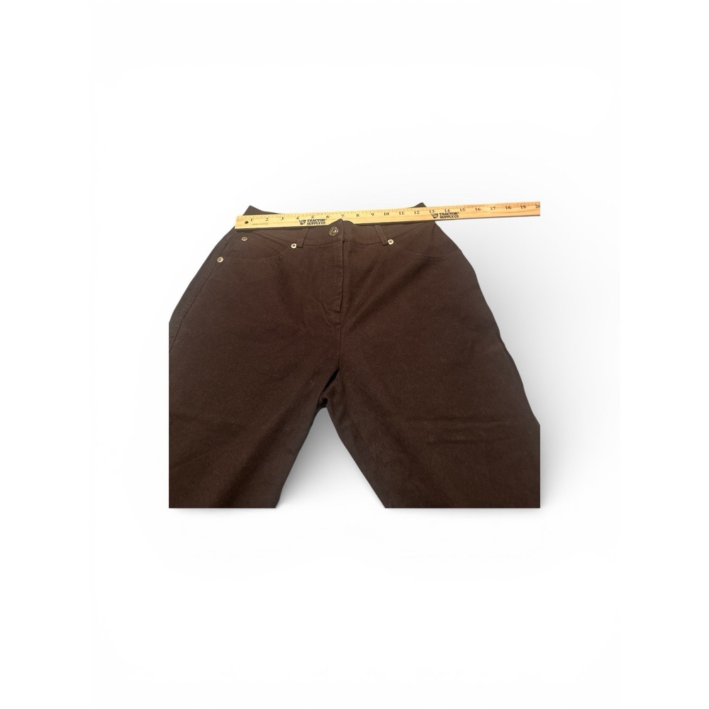 St John Sport Women's Trousers Pant Jean Size 2 Chocolate Brown Designer Logo - Picture 6 of 9